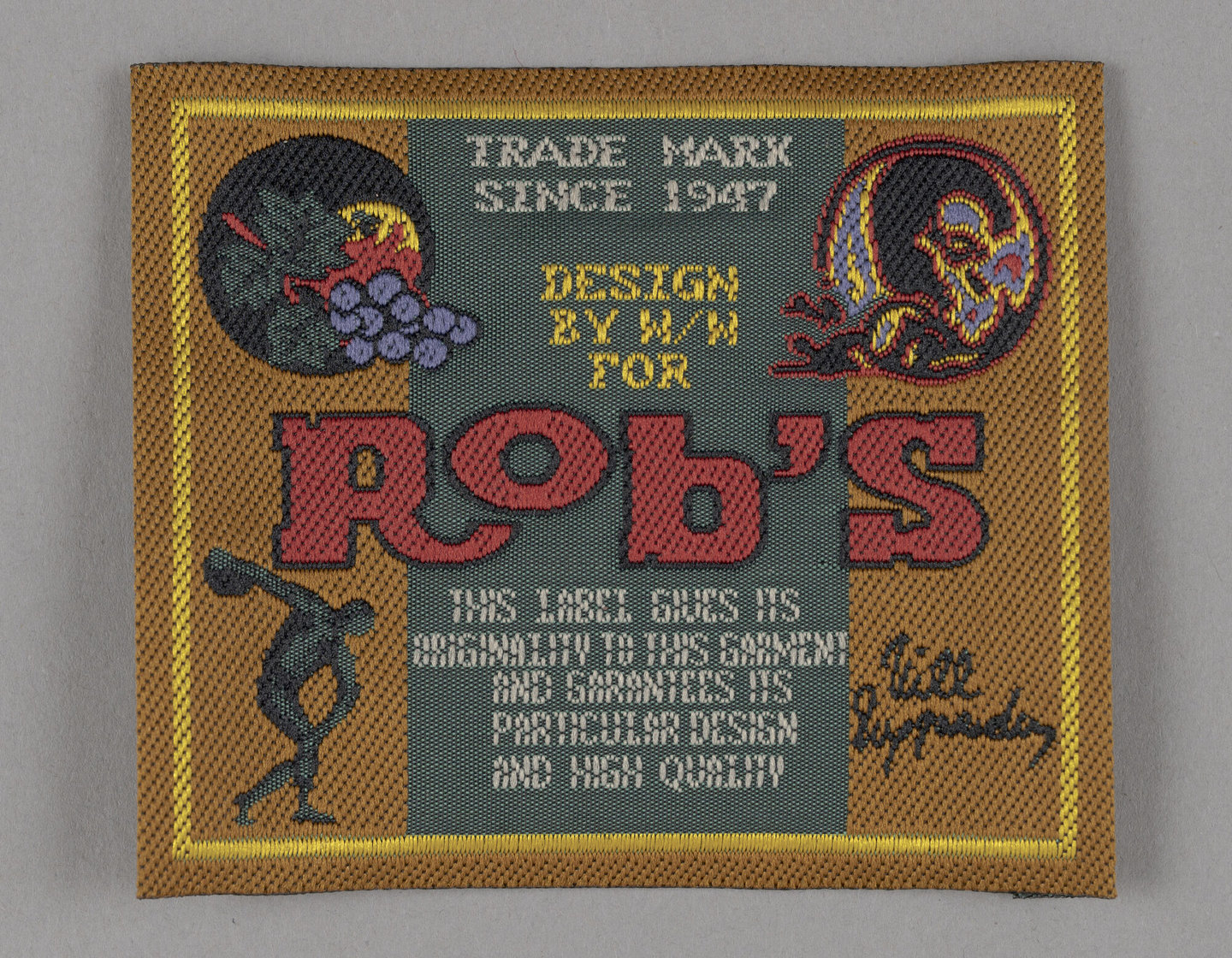 Etiket voor jeanskleding van het merk Rob's