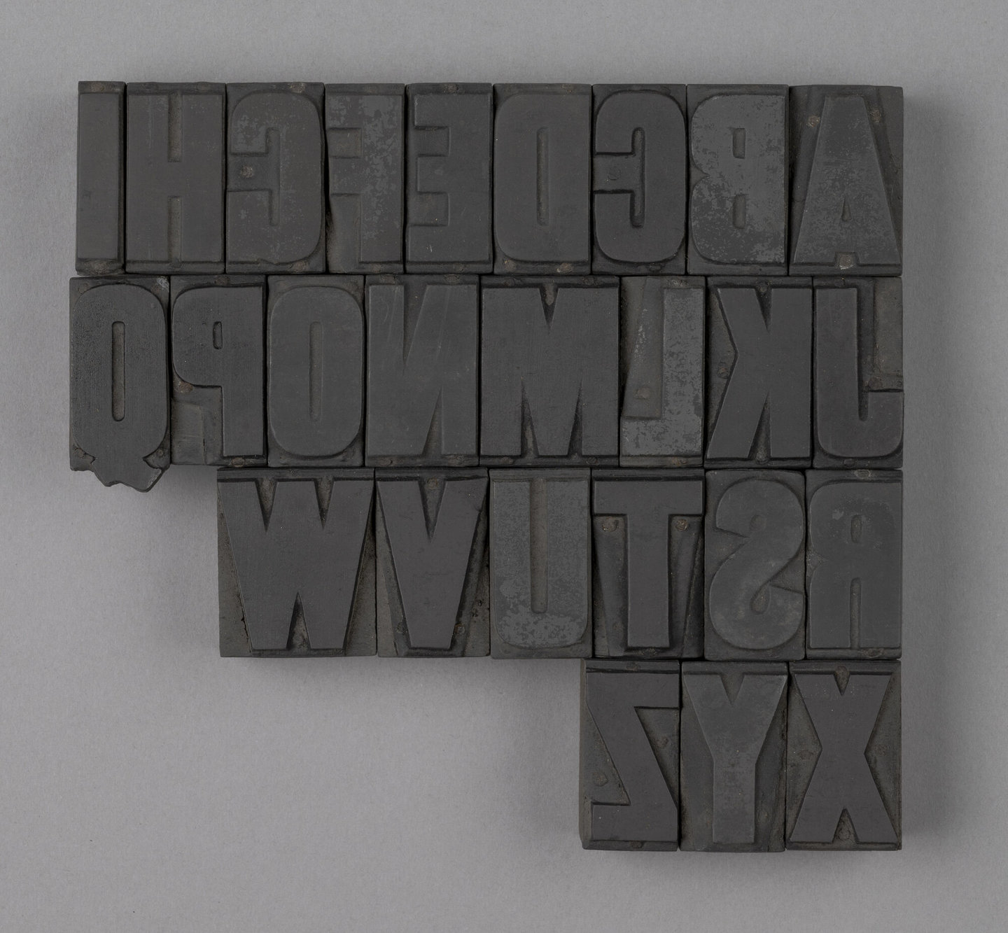 Houten drukletters van het type Gothic