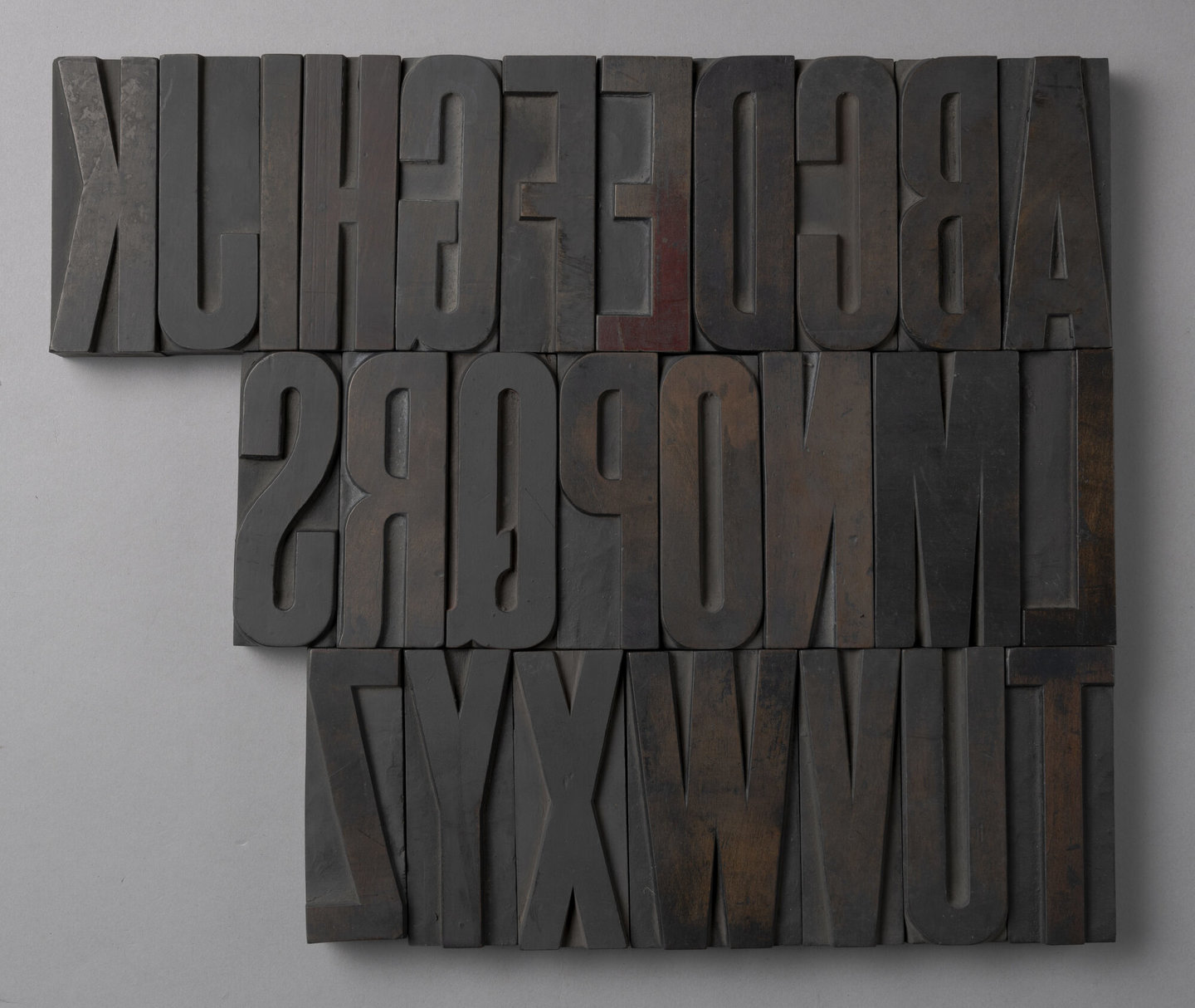 Houten drukletters van het type Gothic