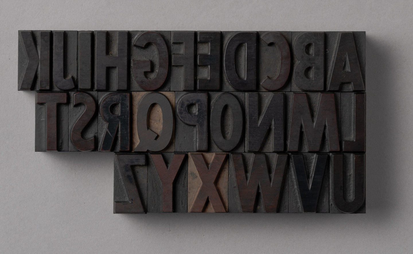 Houten drukletters van het type Gothic