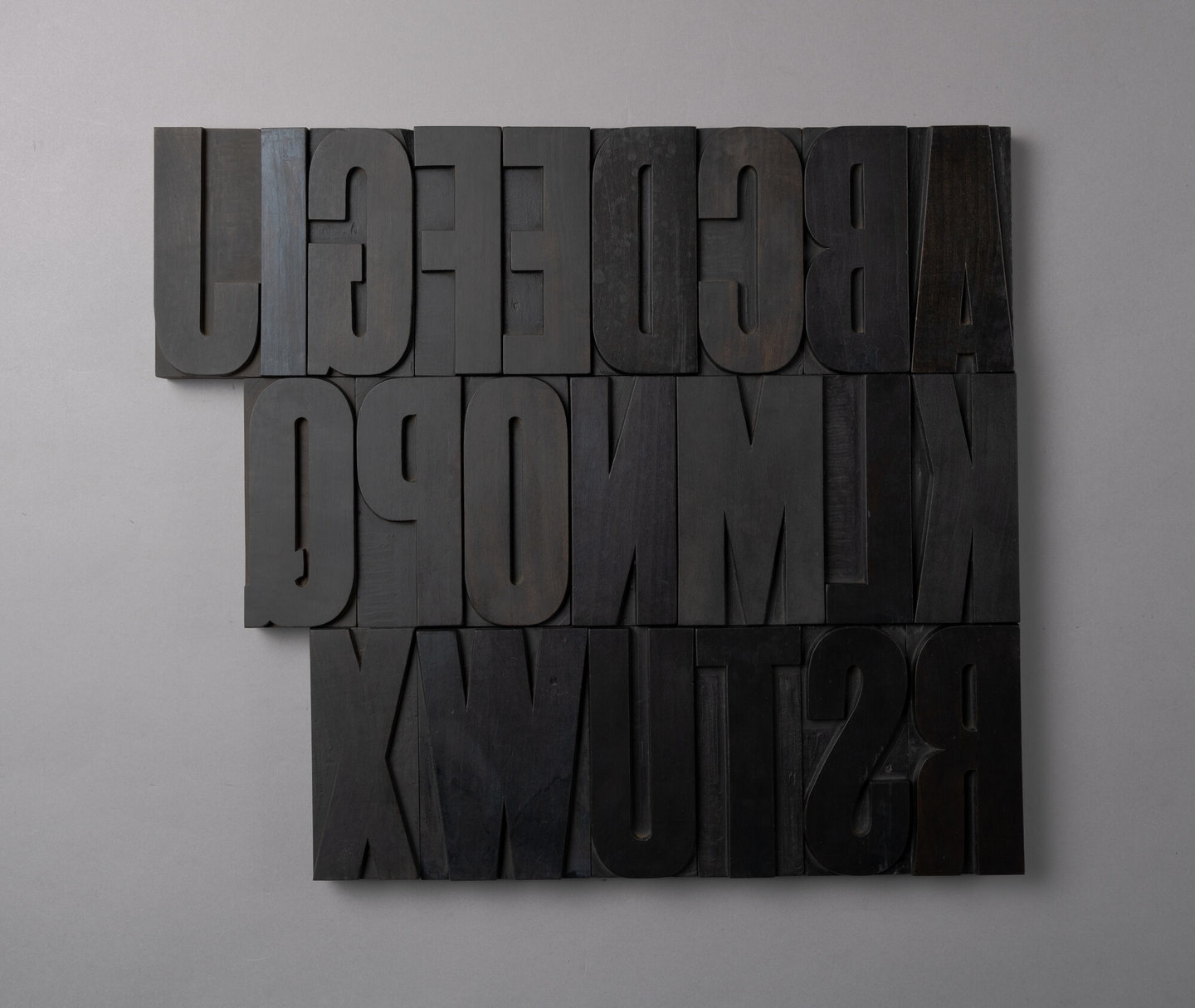 Houten drukletters van het type Gothic