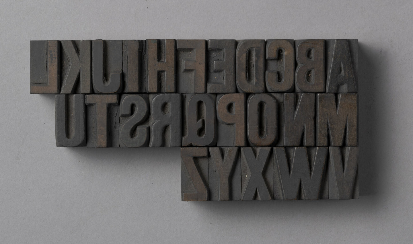 Houten drukletters van het type Gothic