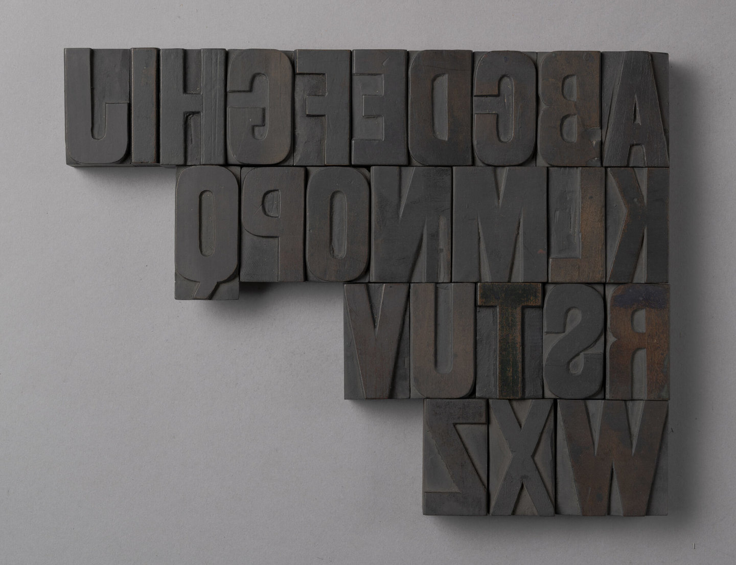 Houten drukletters van het type Gothic