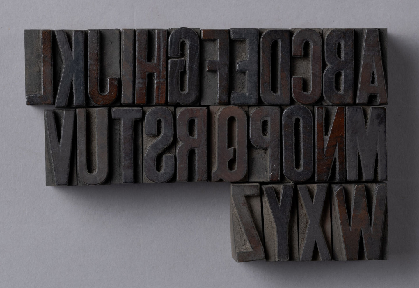 Houten drukletters van het type Gothic