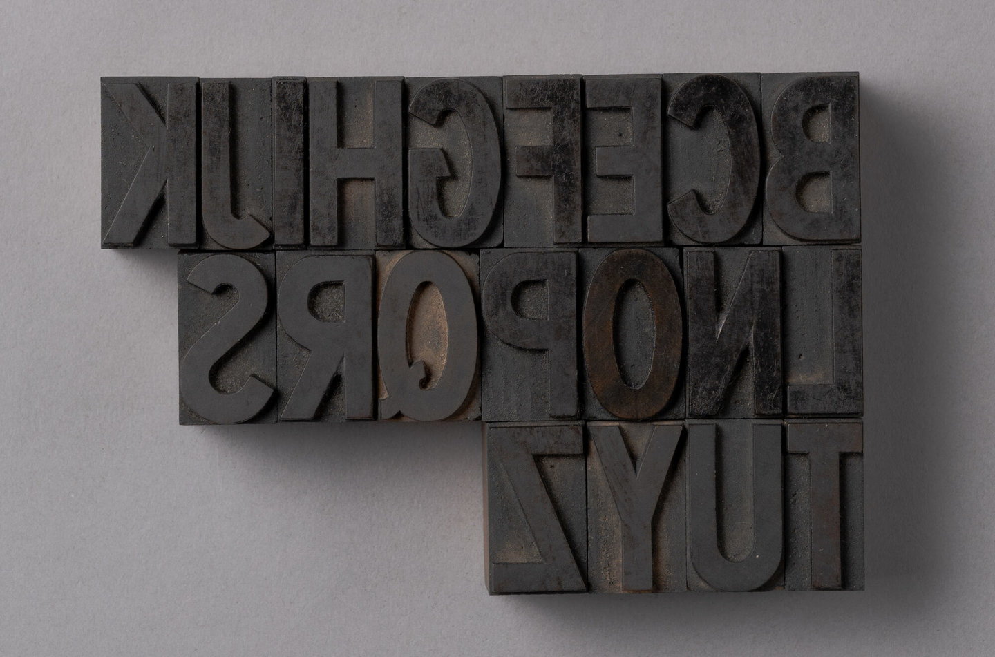 Houten drukletters van het type Gothic