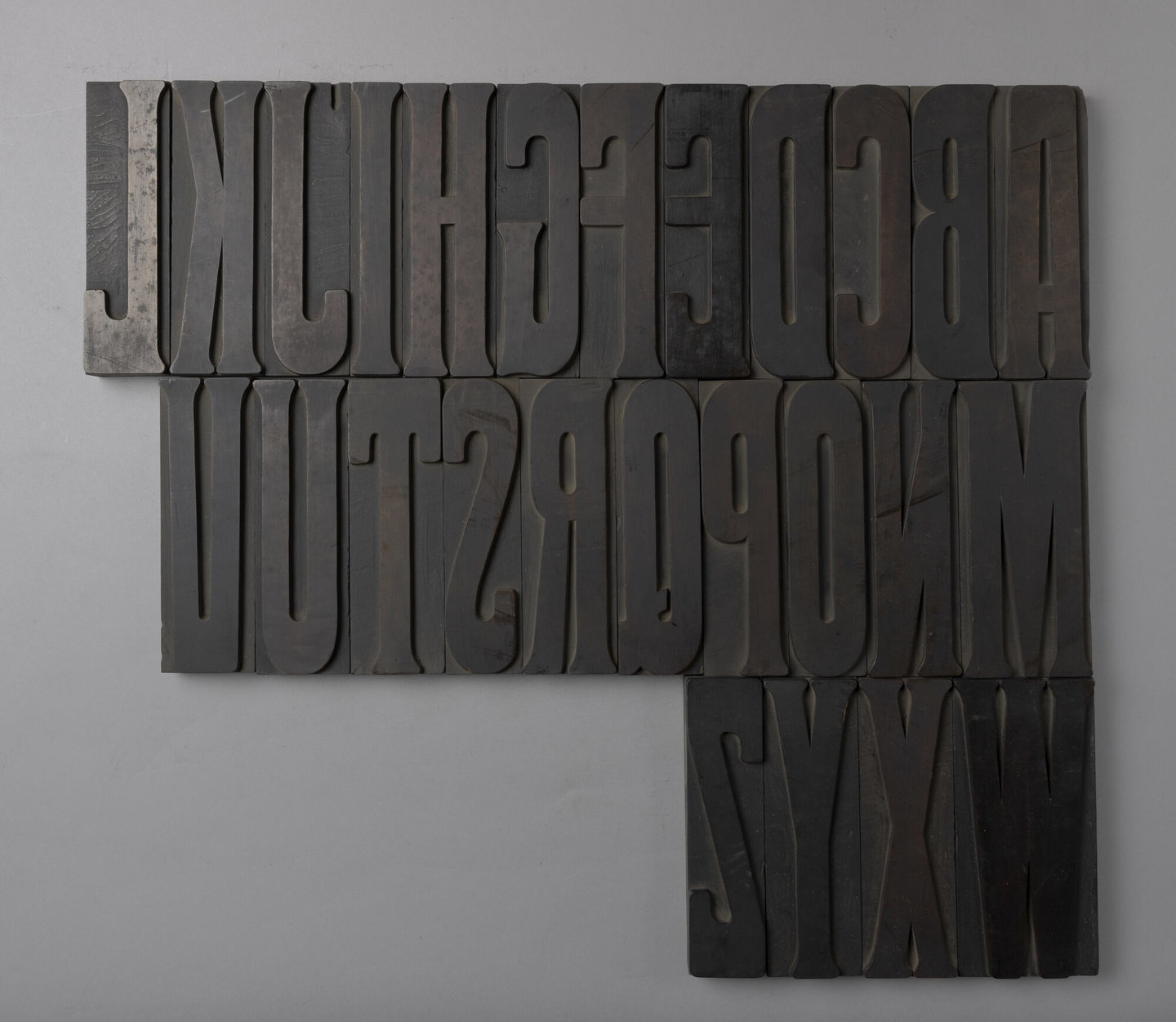 Houten drukletters van het type Decorative