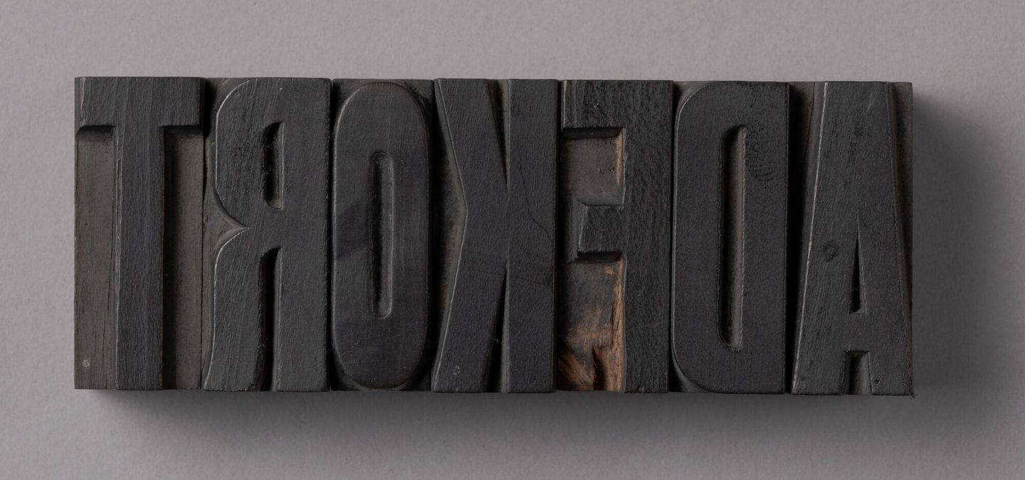 Houten drukletters van het type Gothic