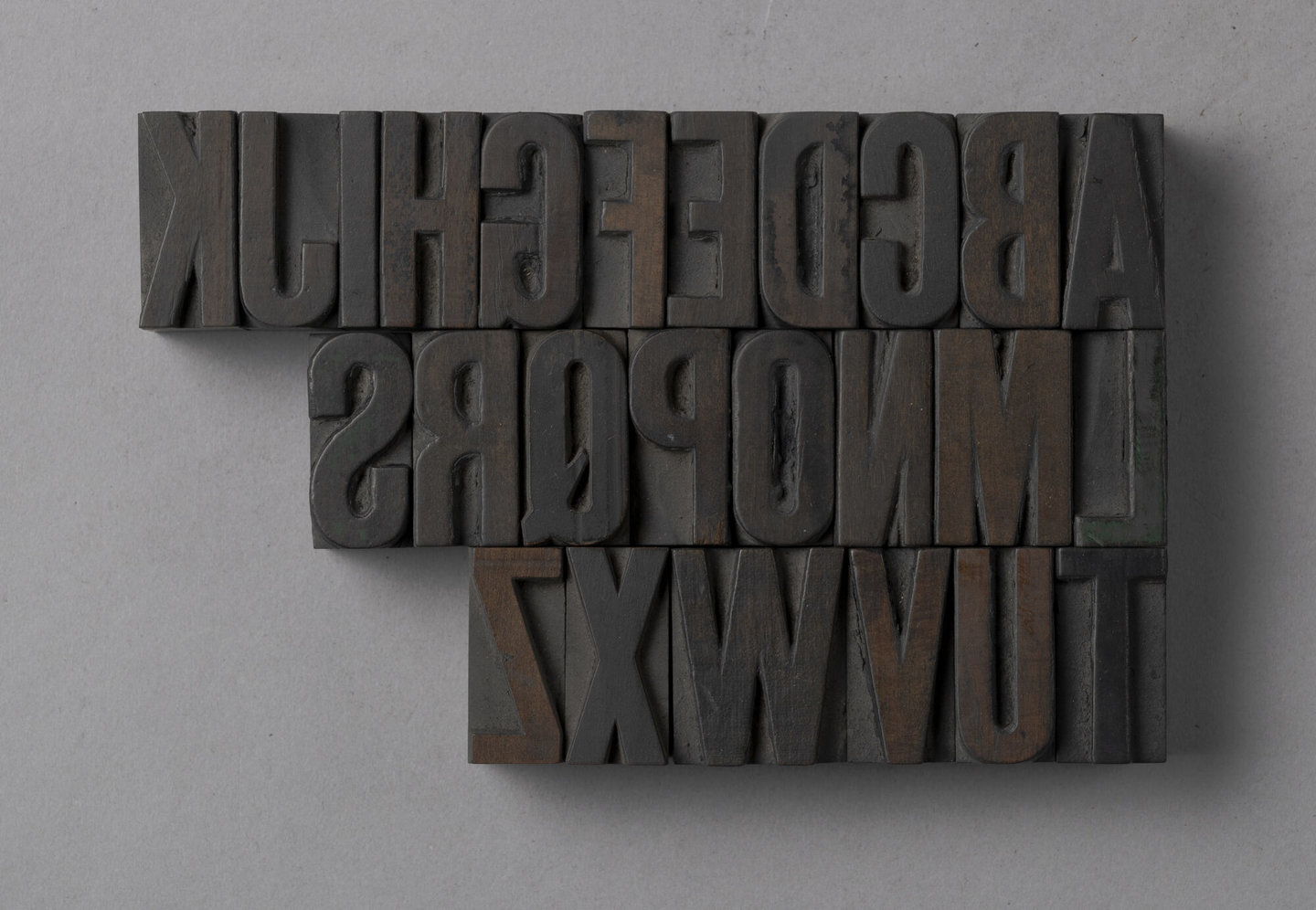 Houten drukletters van het type Gothic