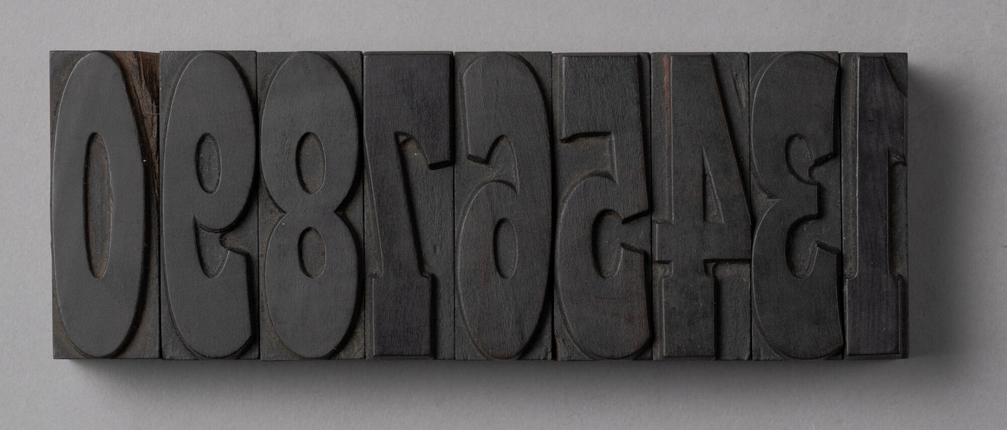 Houten drukletters van het type French Clarendon