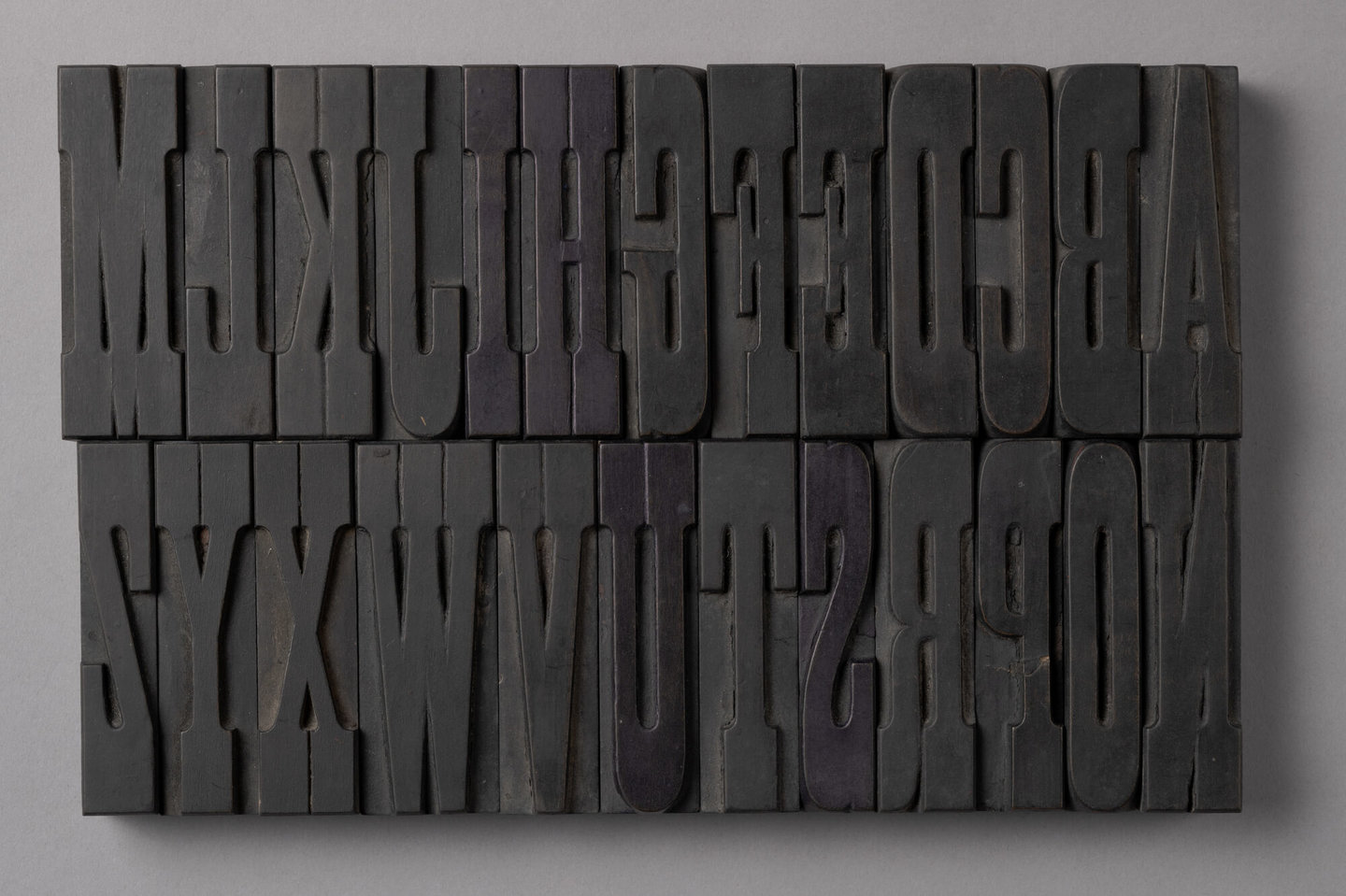 Houten drukletters van het type French Clarendon