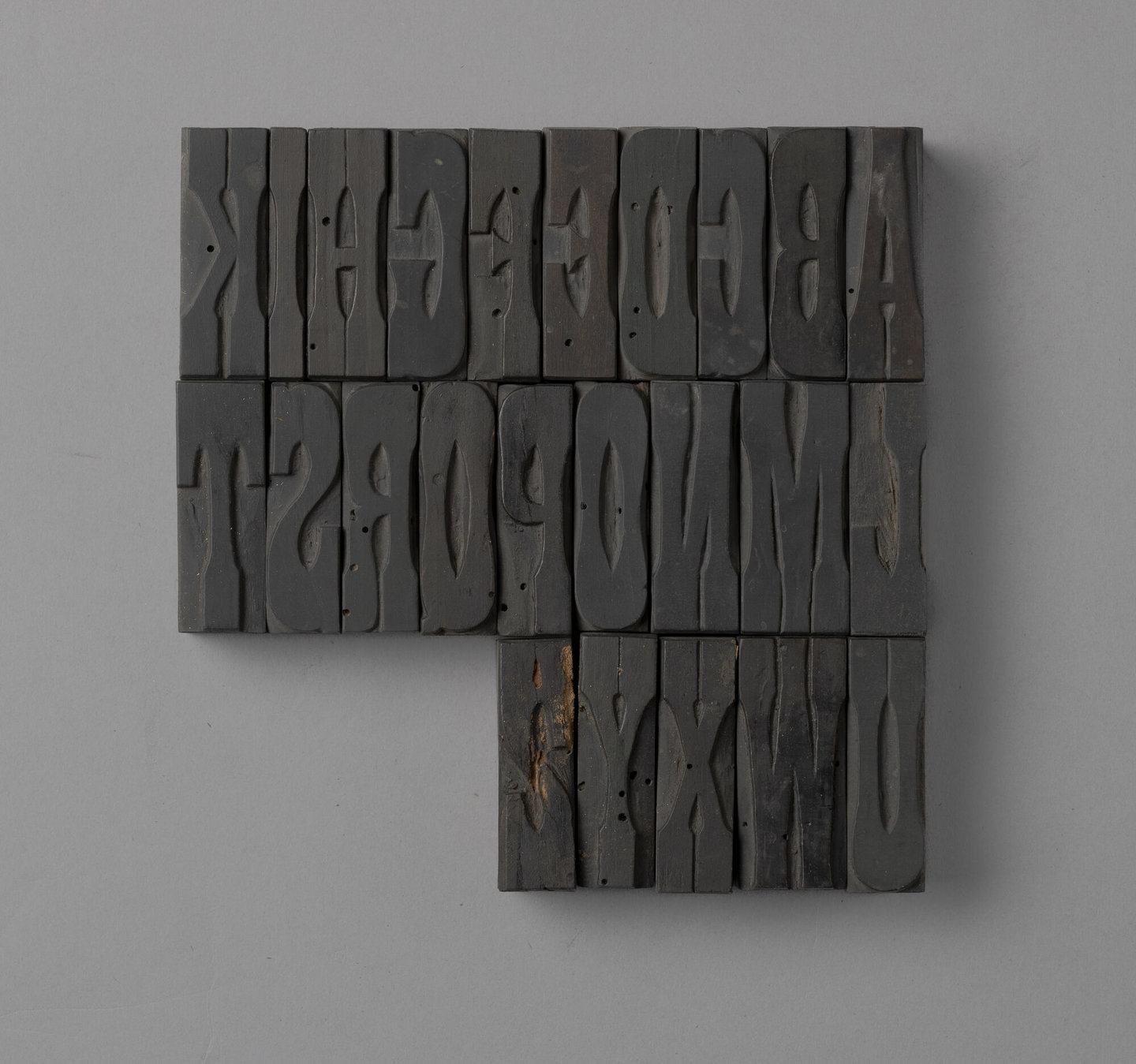 Houten drukletters van het type French Antique