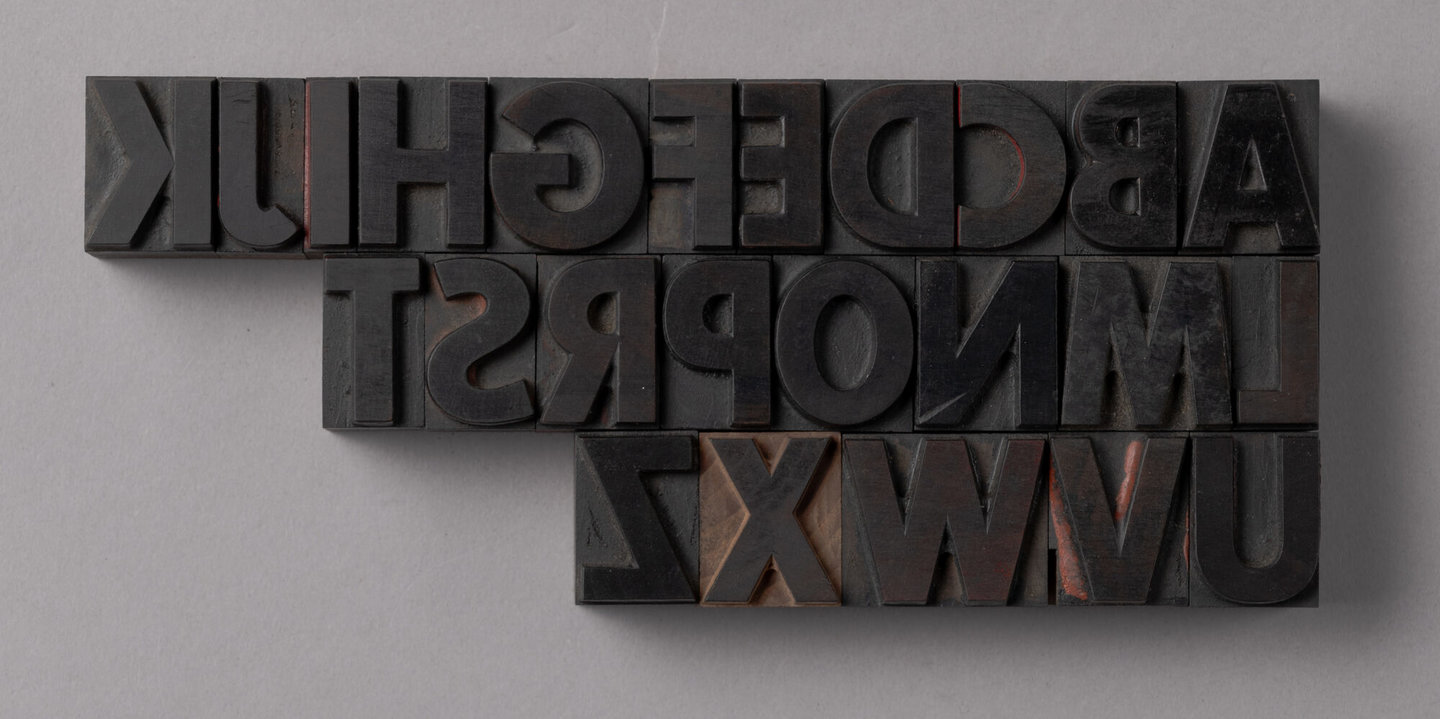 Houten drukletters van het type Gothic