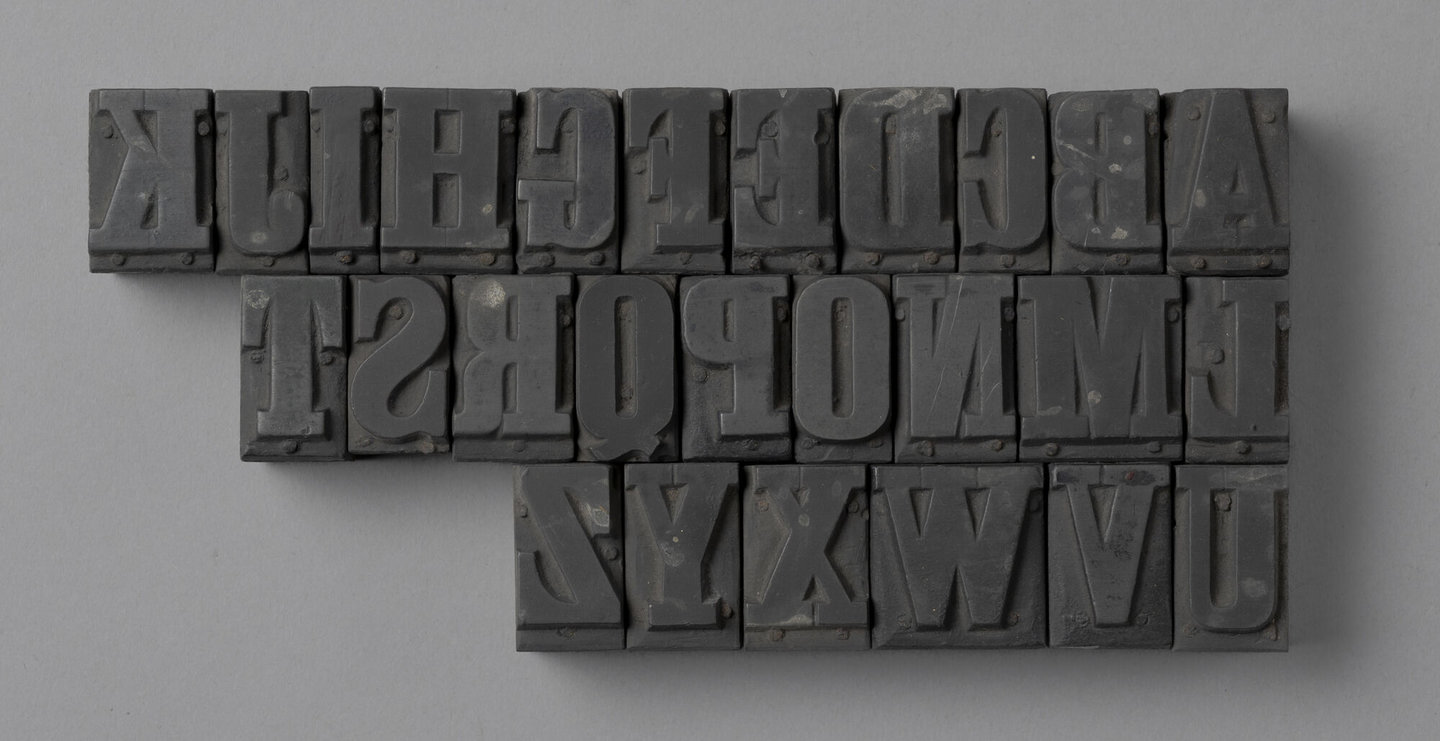 Houten drukletters van het type Antique