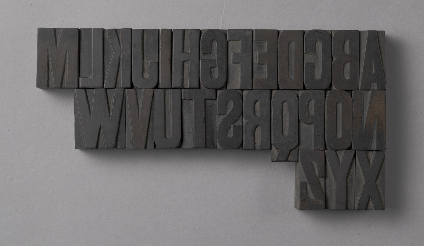 Houten drukletters van het type Gothic