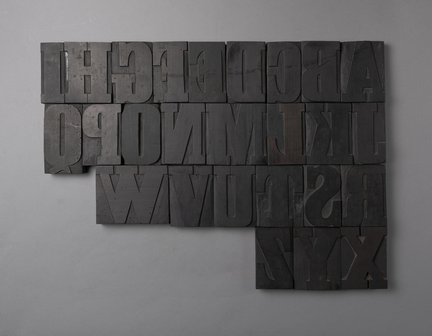 Houten drukletters van het type Antique