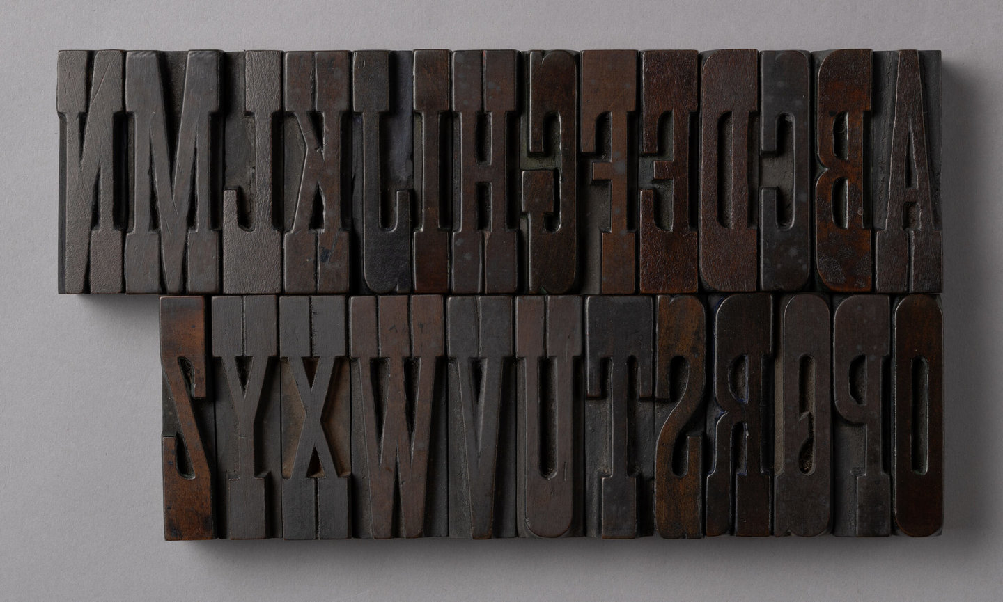 Houten drukletters van het type French Antique