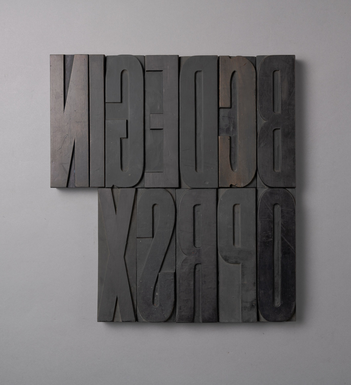 Houten drukletters van het type Gothic