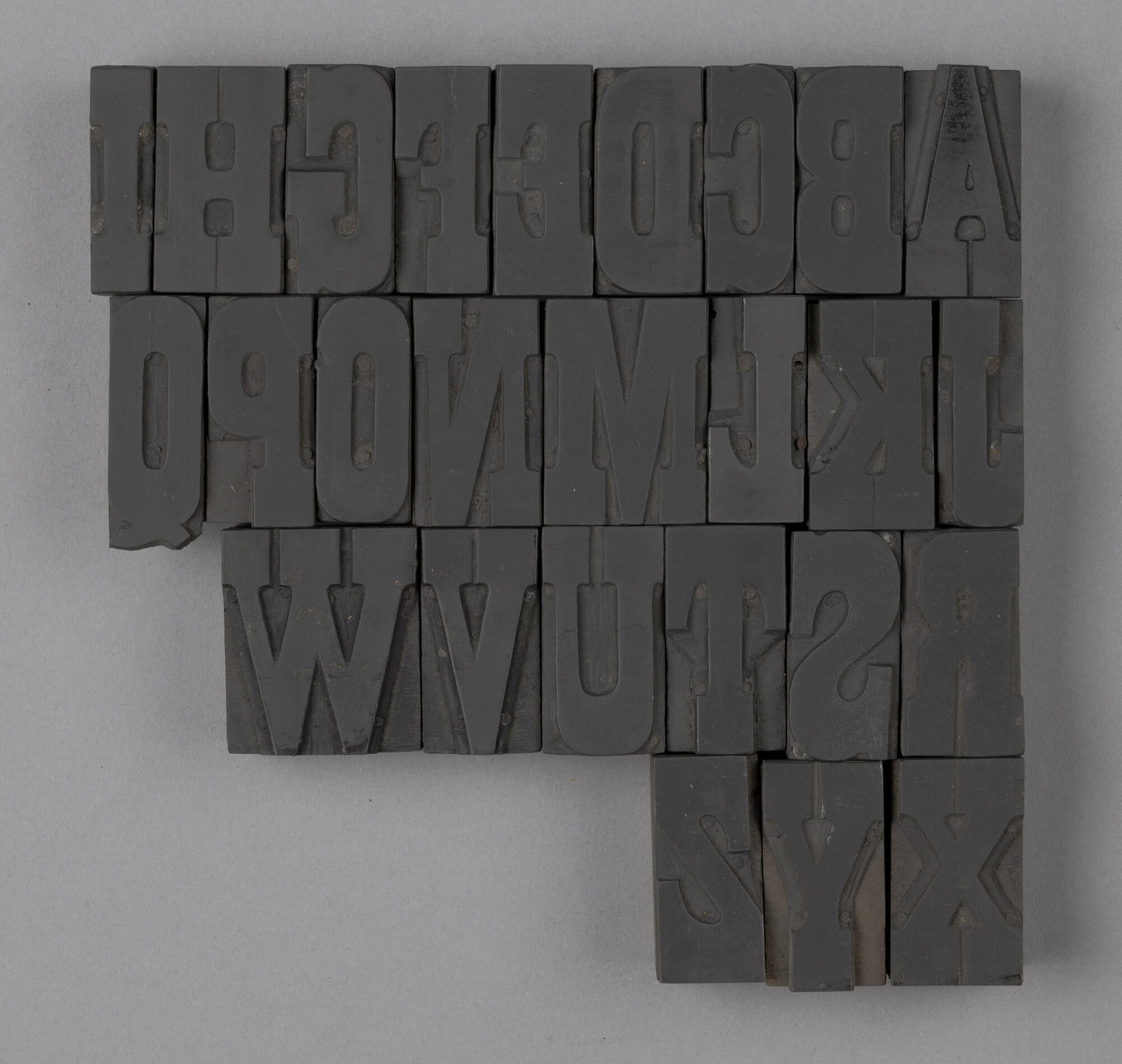 Houten drukletters van het type French Clarendon