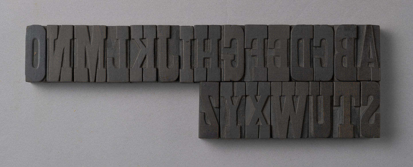 Houten drukletters van het type French Antique