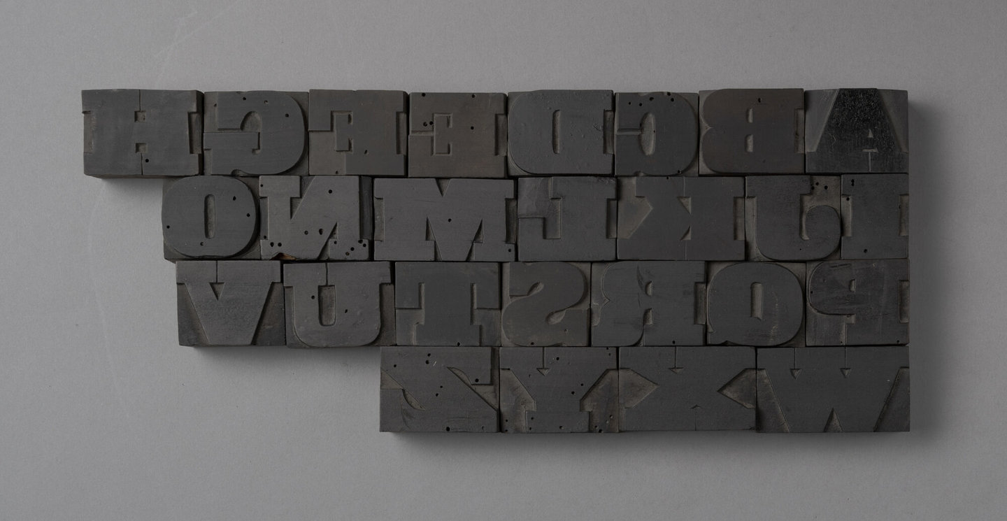 Houten drukletters van het type Antique