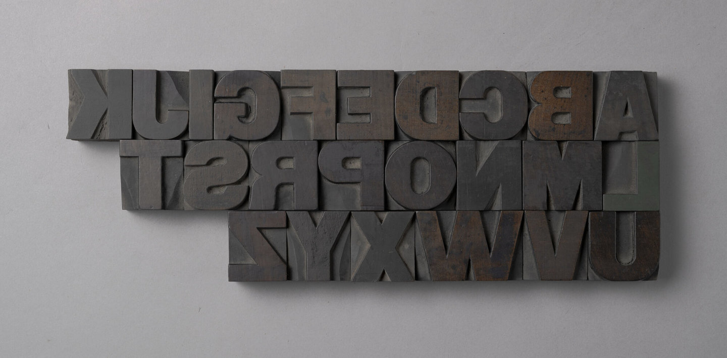 Houten drukletters van het type Gothic