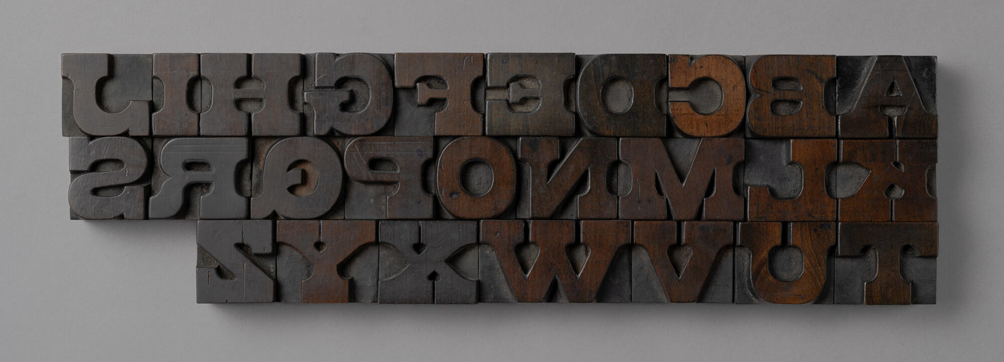 Houten drukletters van het type French Clarendon