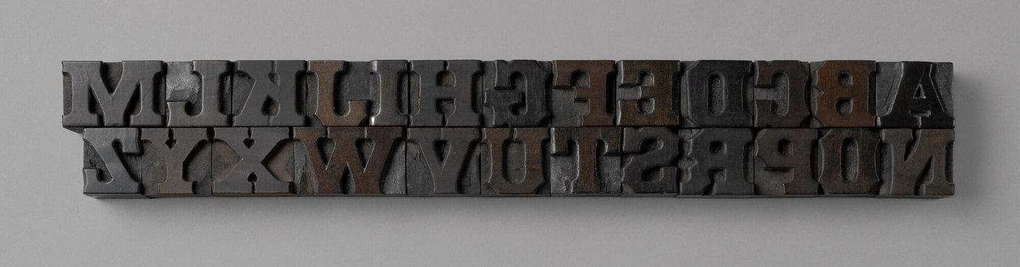 Houten drukletters van het type Antique Tuscan