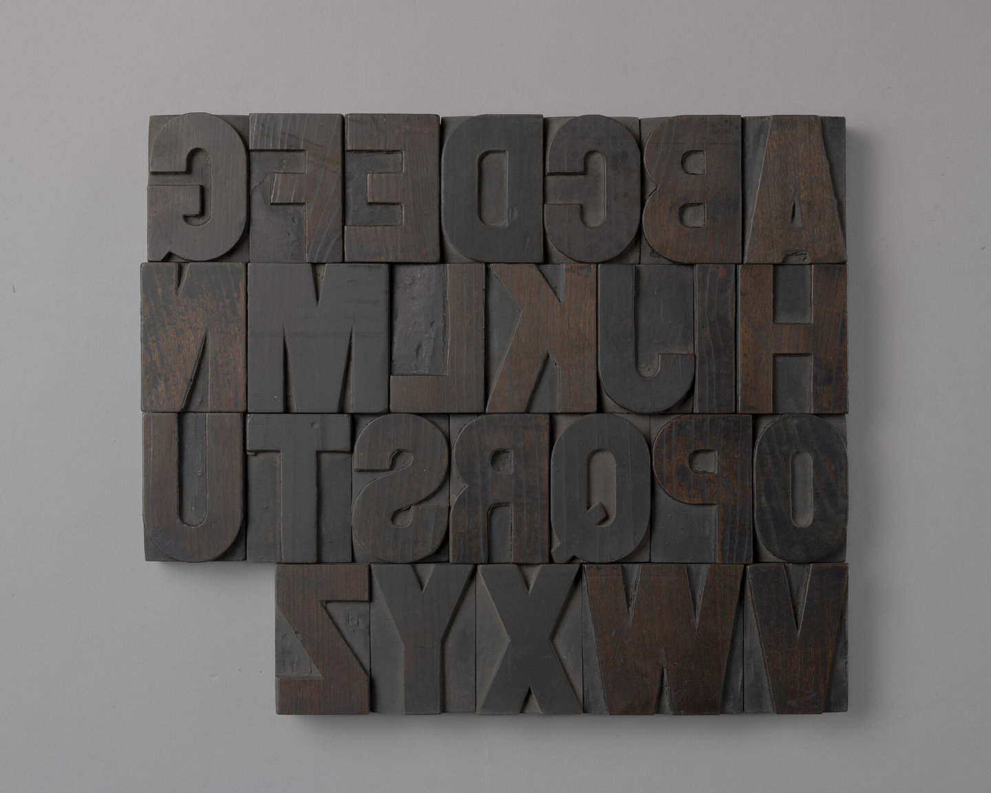 Houten drukletters van het type Gothic