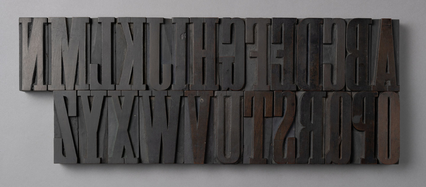 Houten drukletters van het type Antique