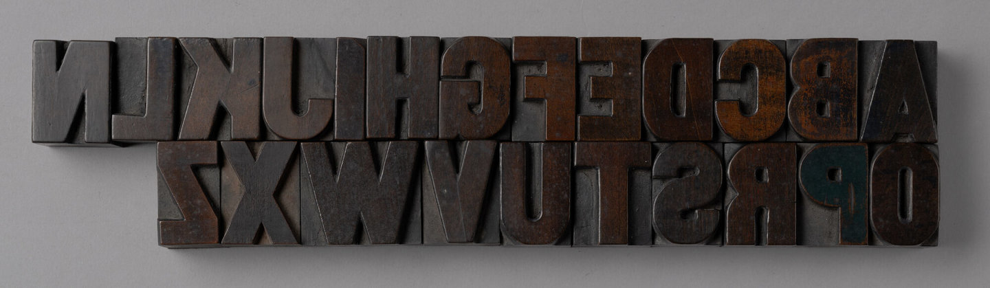 Houten drukletters van het type Gothic