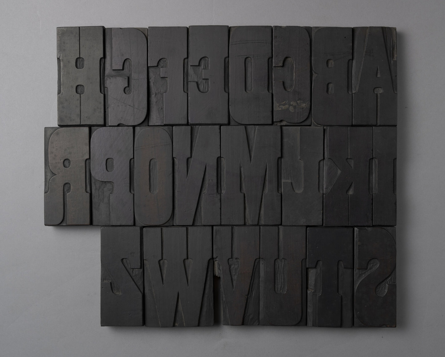 Houten drukletters van het type French Clarendon