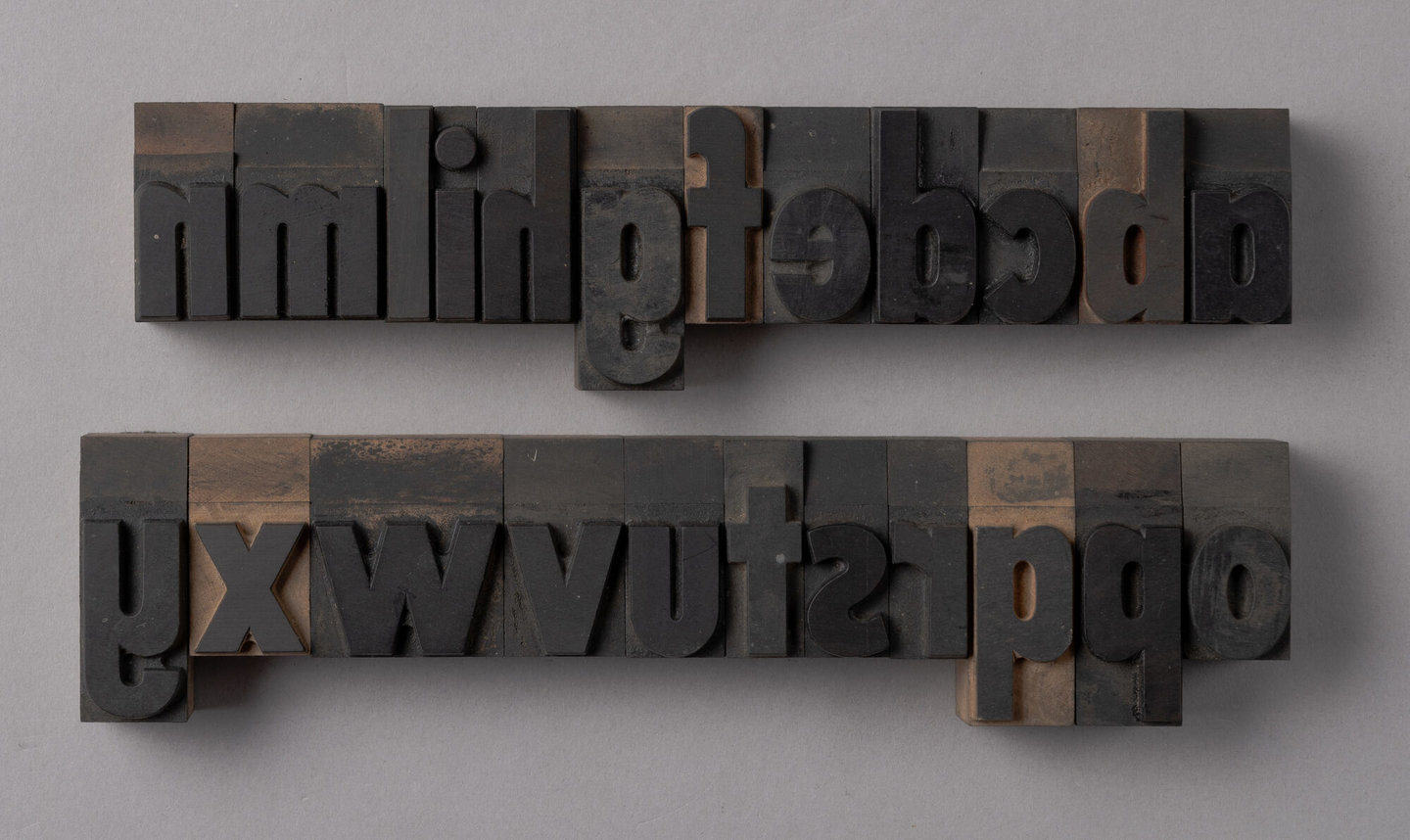 Houten drukletters van het type Gothic