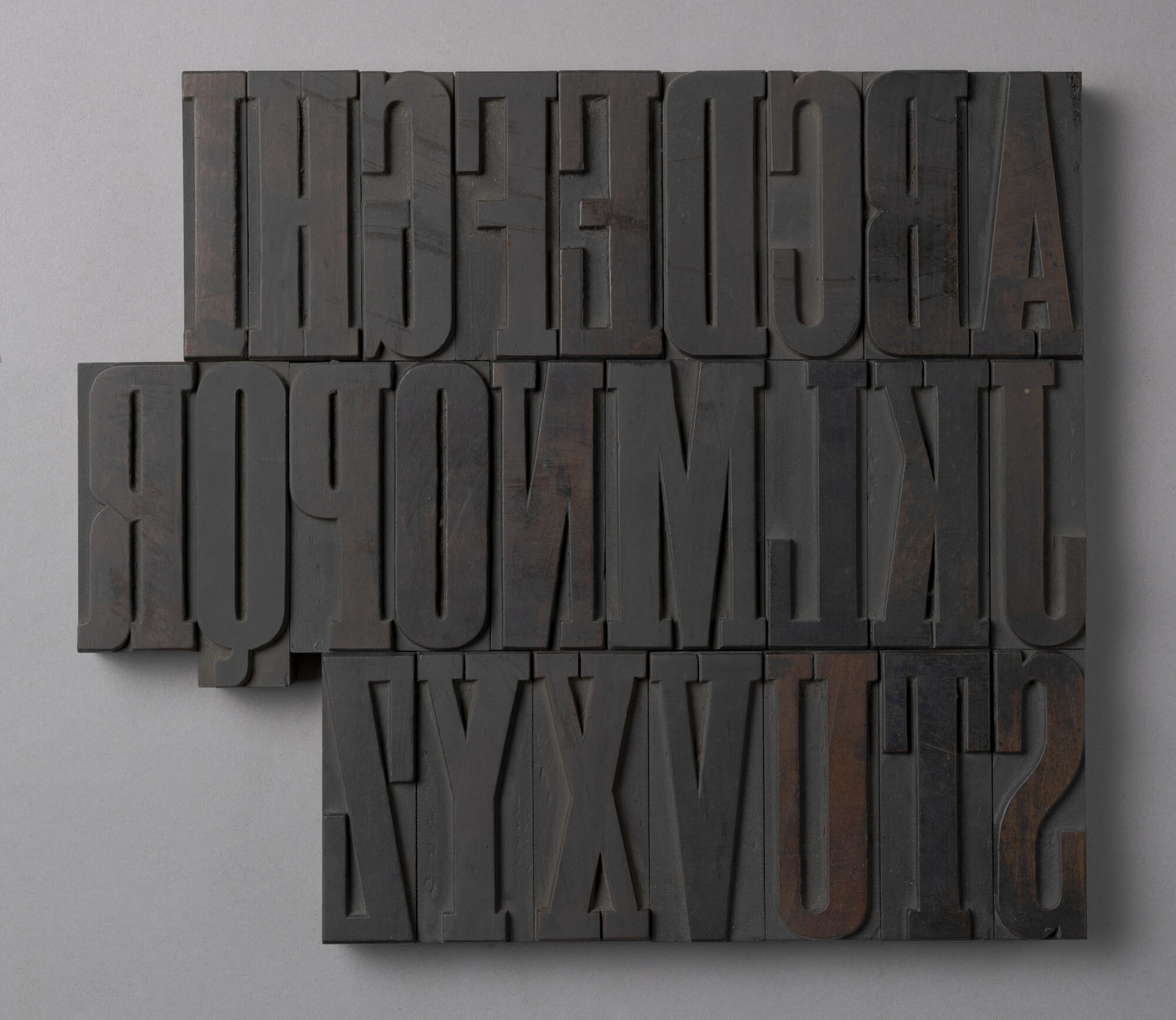 Houten drukletters van het type Antique