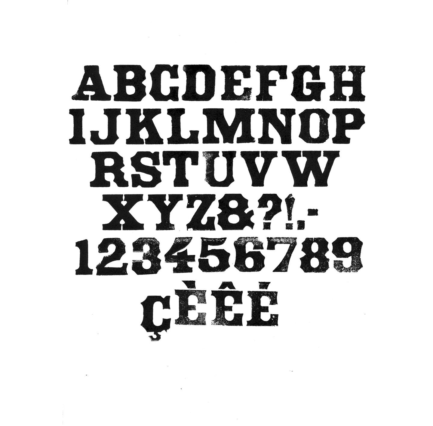 Houten drukletters van het type Antique Tuscan