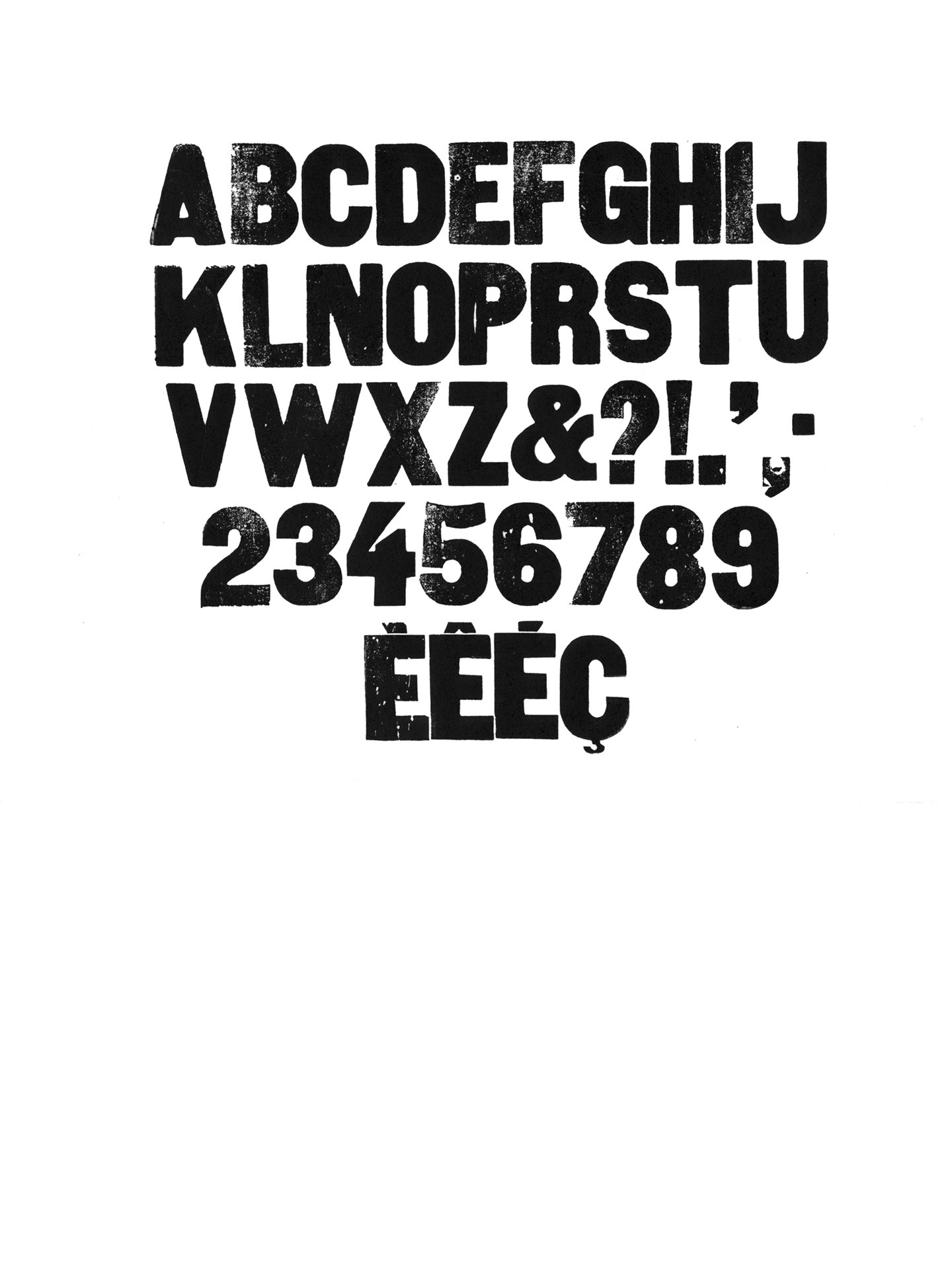 Houten drukletters van het type Gothic