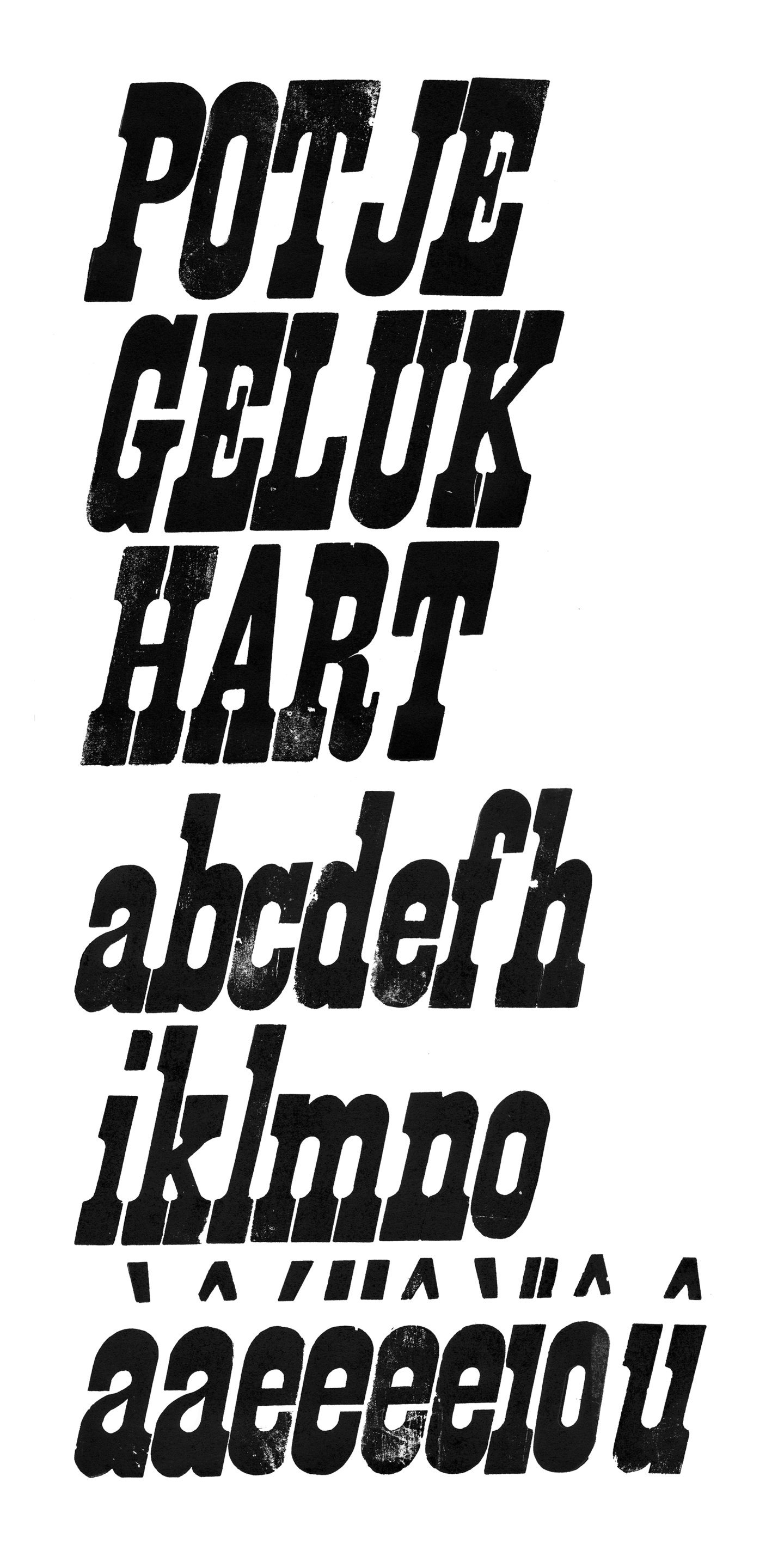 Houten drukletters van het type French Clarendon Italic