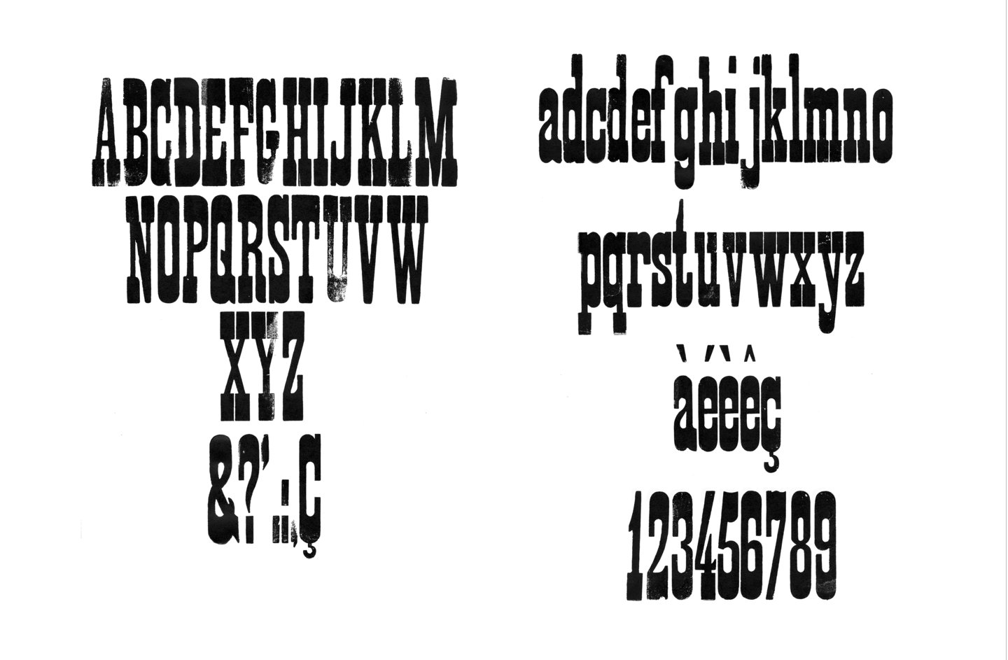 Houten drukletters van het type French Antique