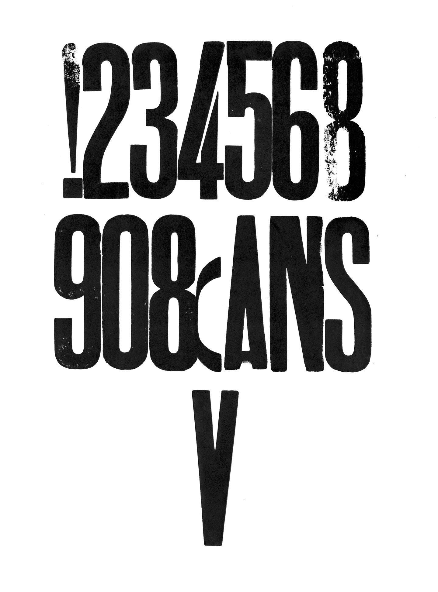 Houten drukletters van het type Gothic