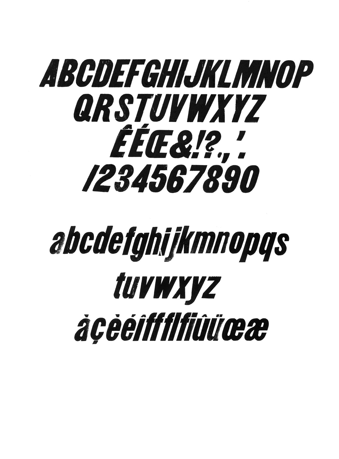 Houten drukletters van het type Gothic Italic