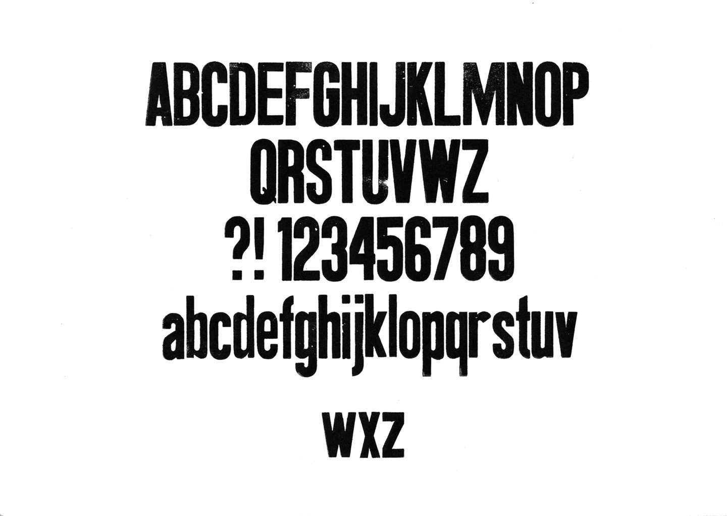 Houten drukletters van het type Gothic