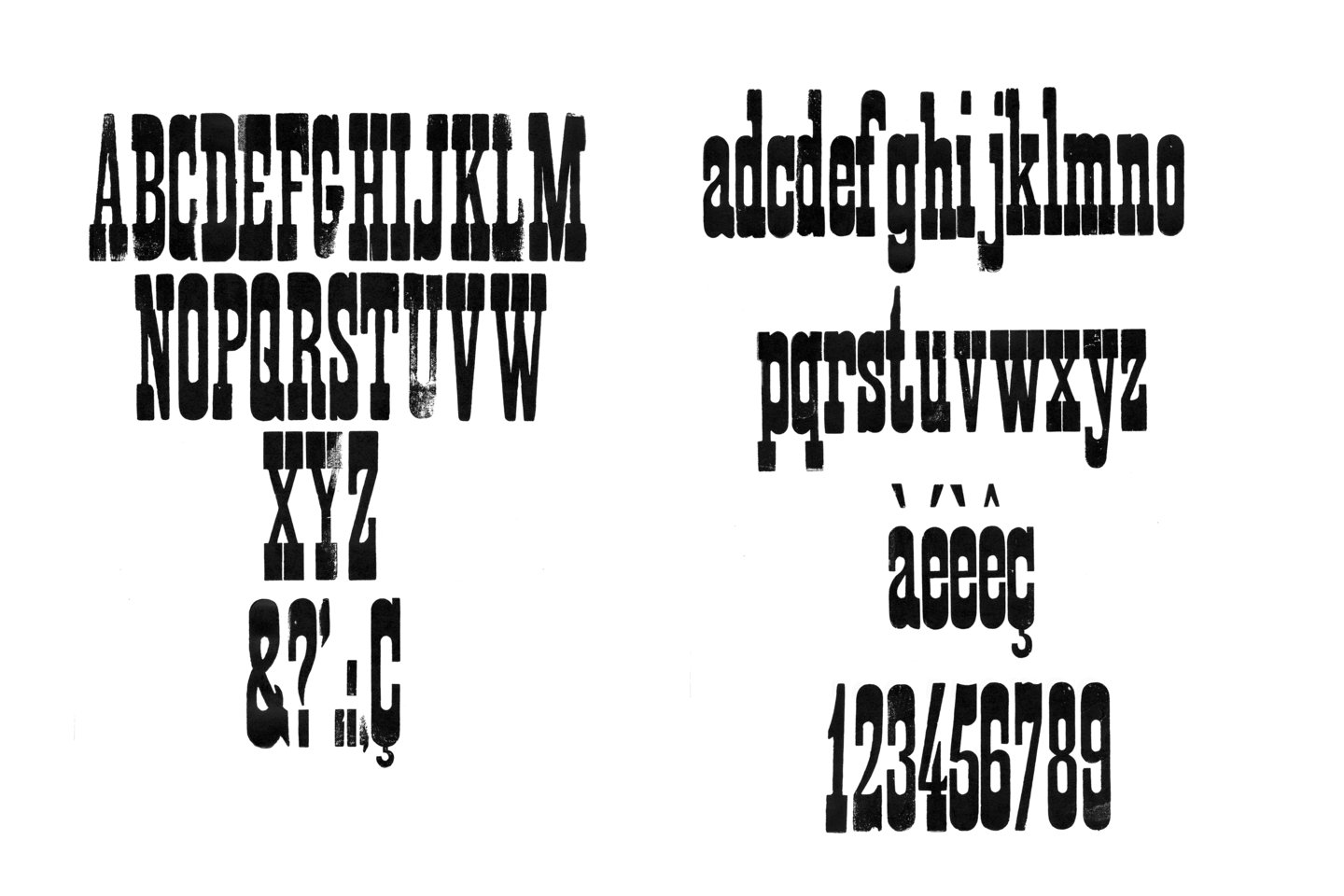 Houten drukletters van het type French Clarendon