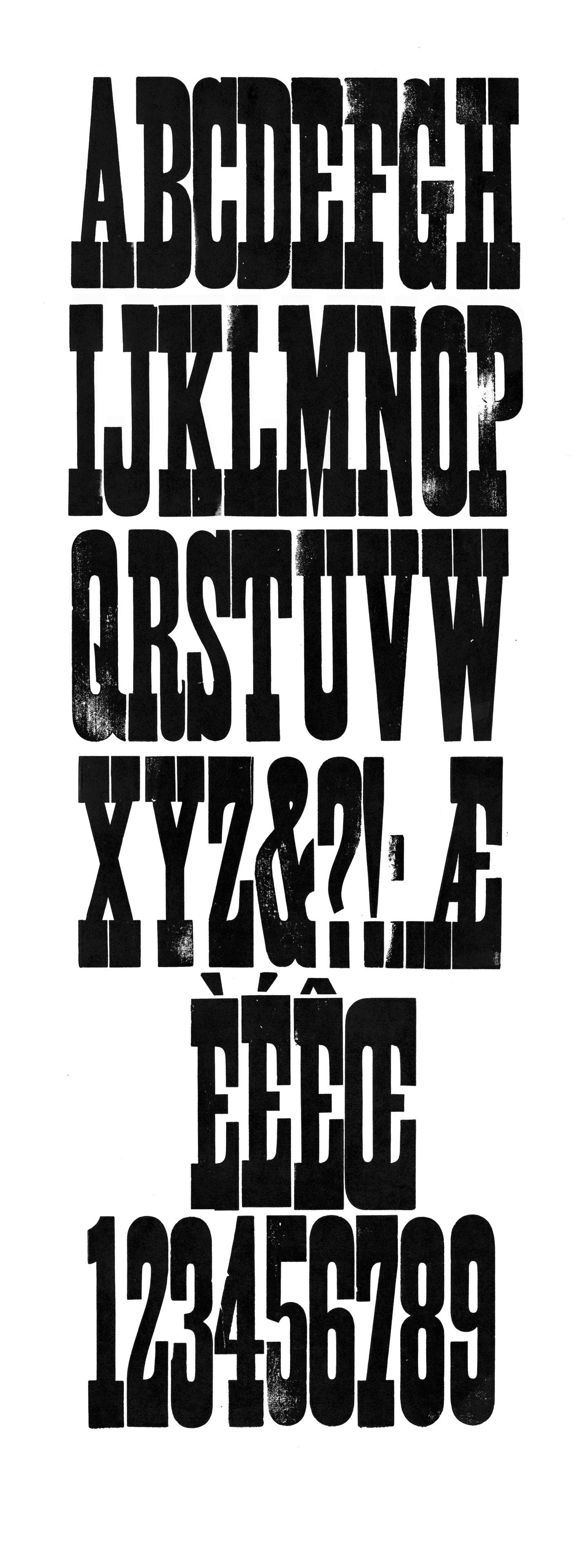 Houten drukletters van het type French Antique