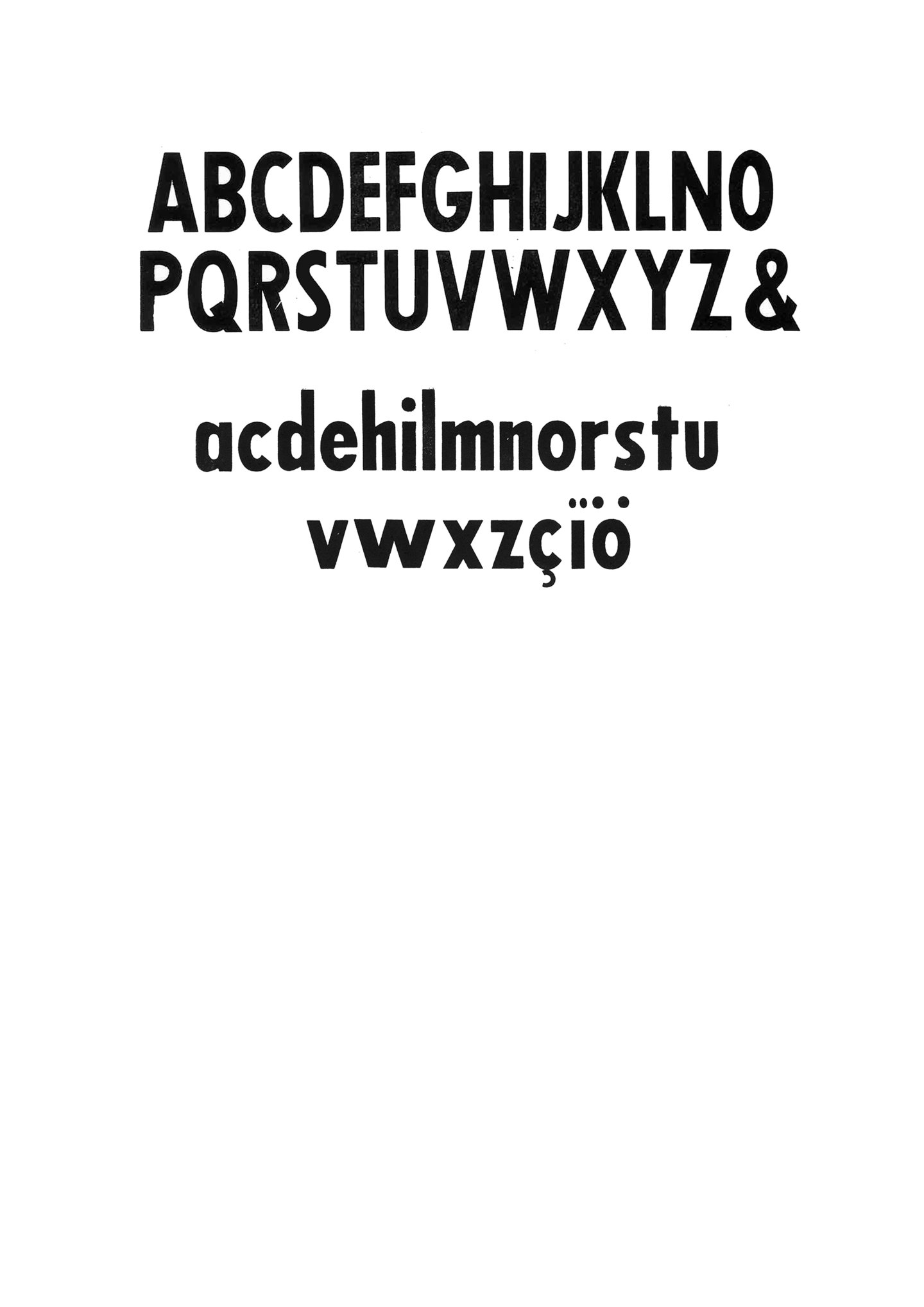 Houten drukletters van het type Gothic