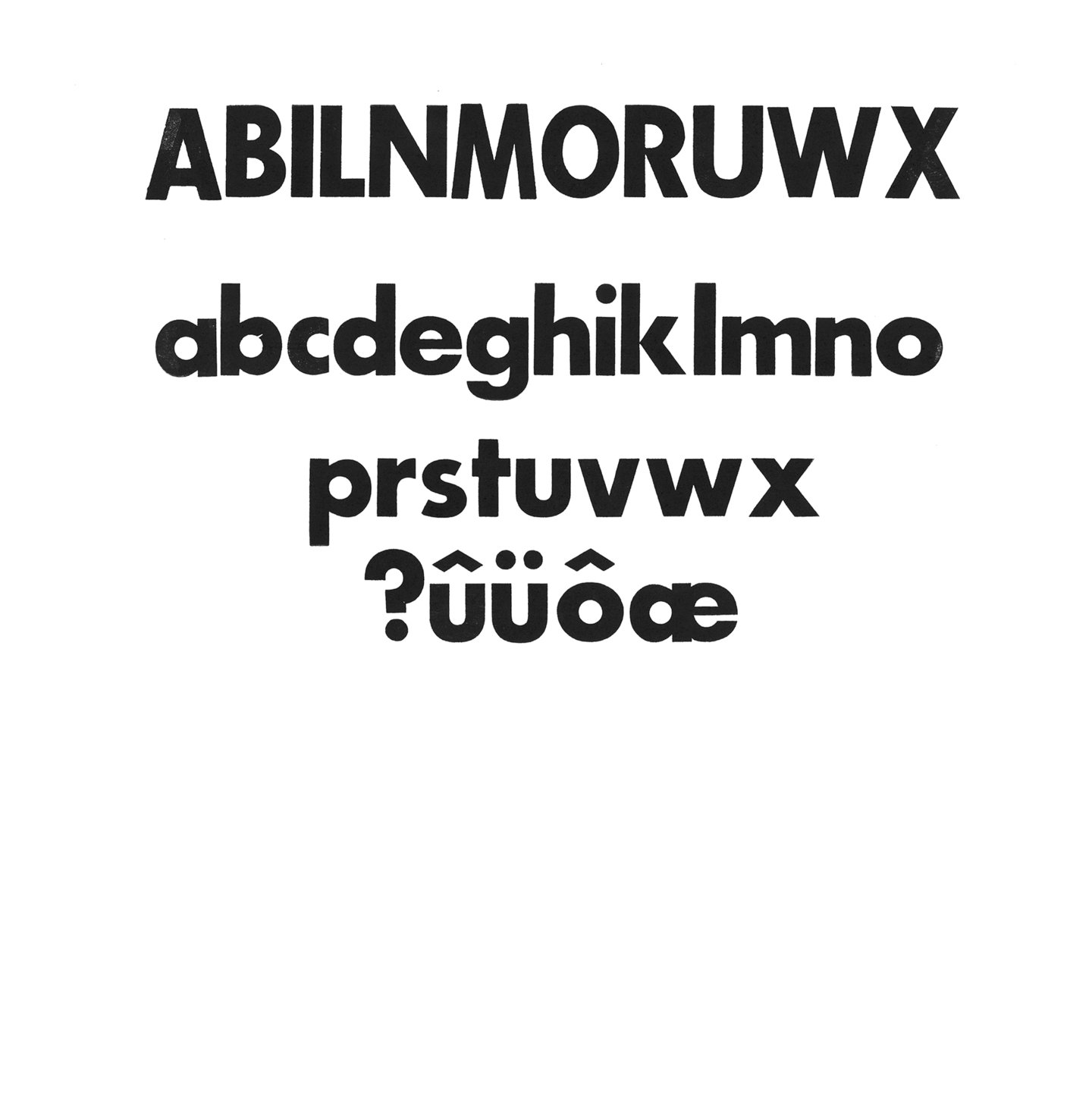 Houten drukletters van het type Gothic