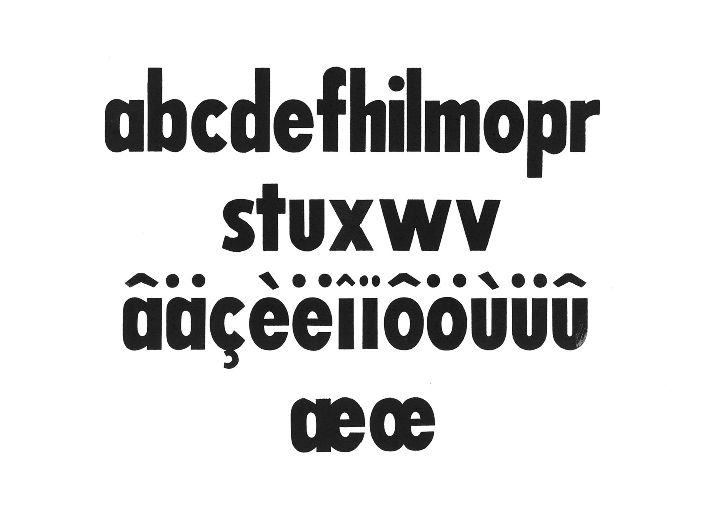 Houten drukletters van het type Gothic