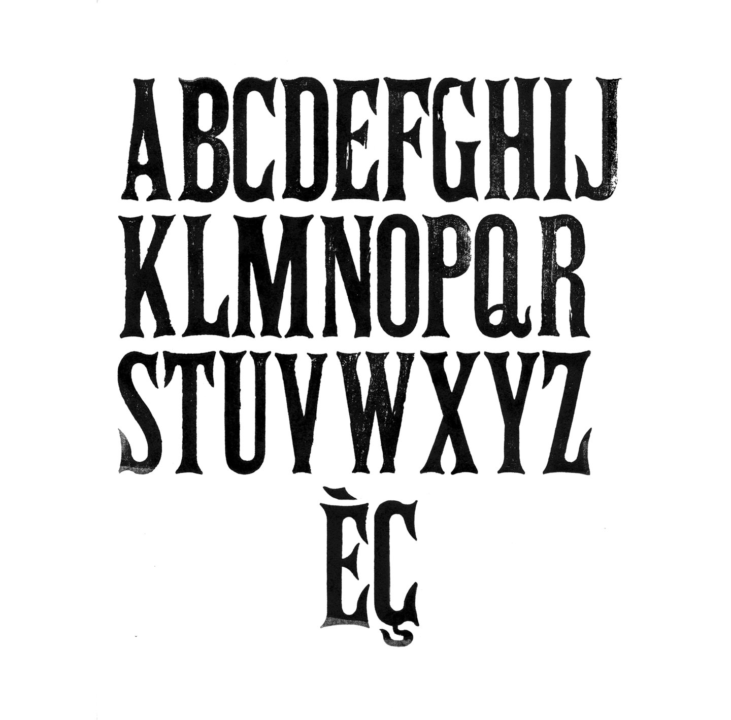 Houten drukletters van het type Decorative