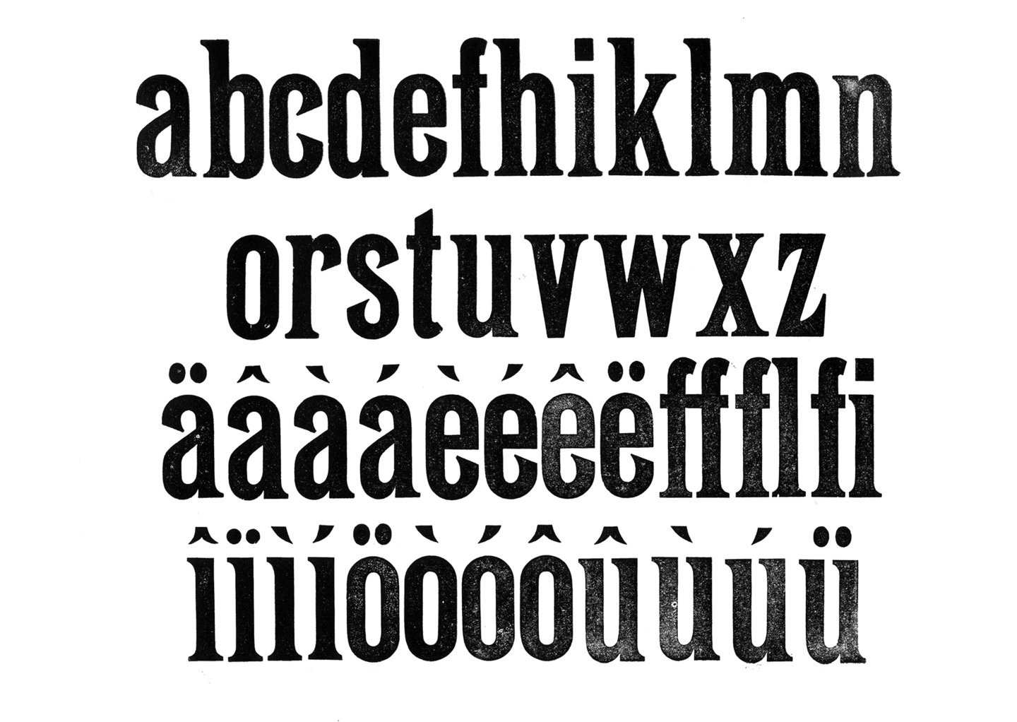 Houten drukletters van het type Decorative