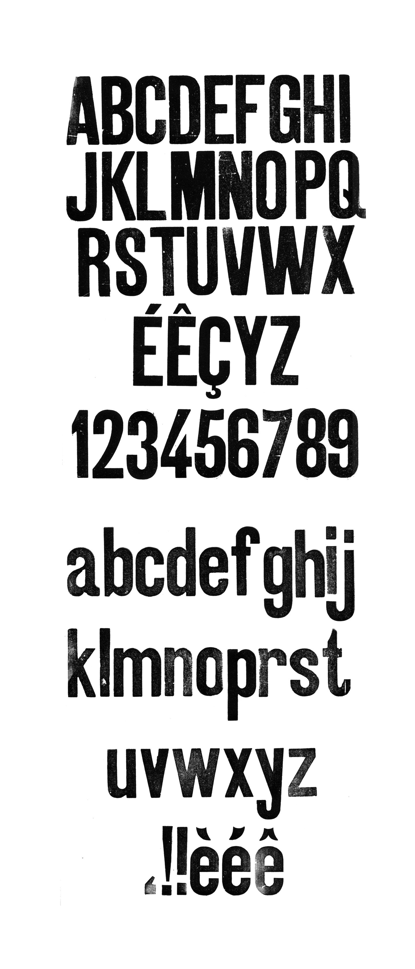 Houten drukletters van het type Gothic