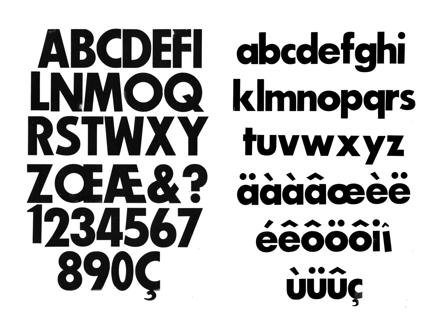 Houten drukletters van het type Gothic