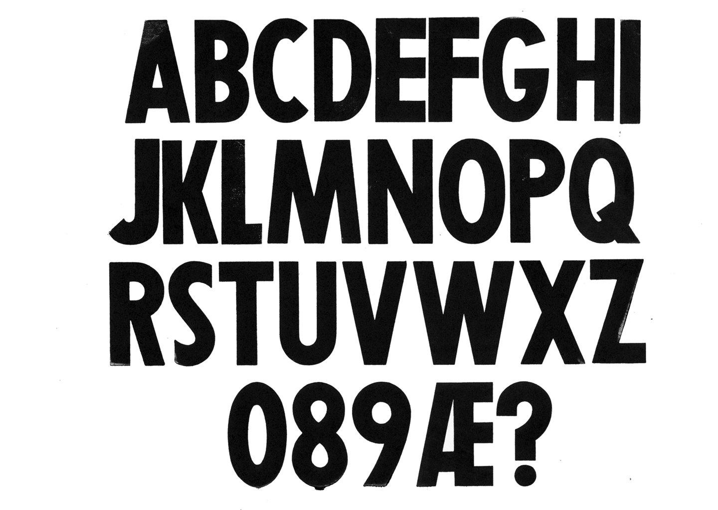 Houten drukletters van het type Gothic